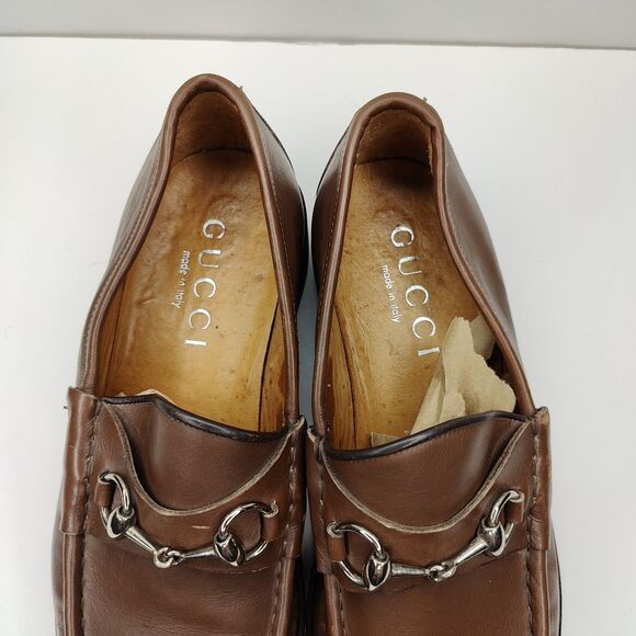 Authentic Gucci Horsebit Mens Size 8 E Vintage Brown Leather Loafer - Picture 8 of 12